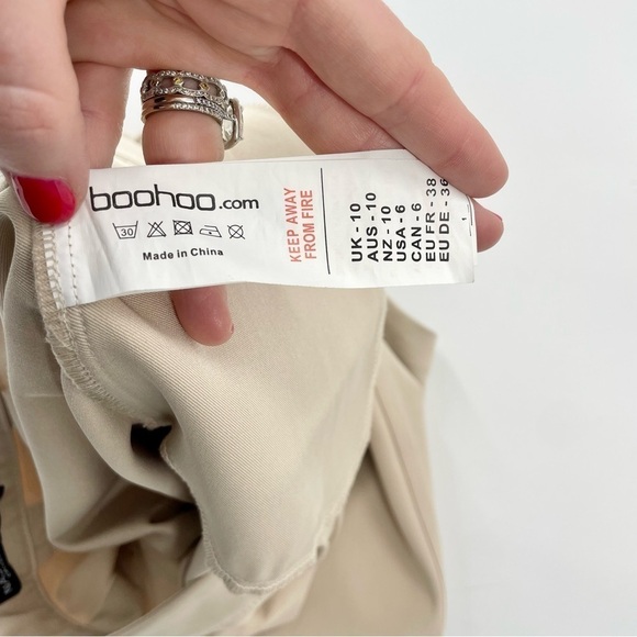 nasty gal light‎ khaki high rise pleated dress style cargo pants 6 - Picture 9 of 10